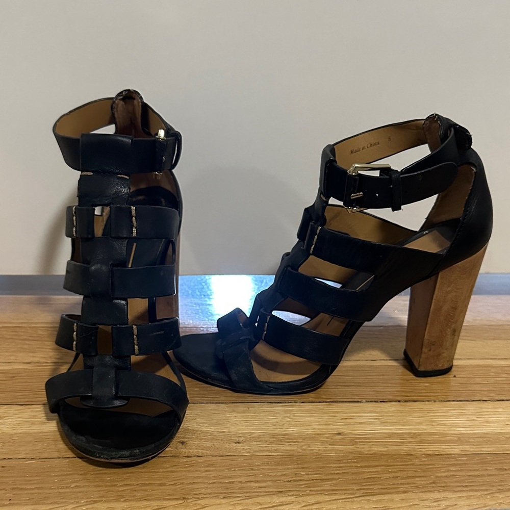 Dolce Vita Black Strappy Heeled Sandals